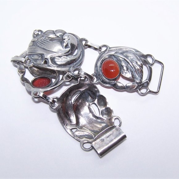 Danecraft Felch & Co Sterling Silver and Carnelian Link Bracelet - Doves - Picture 7 of 9